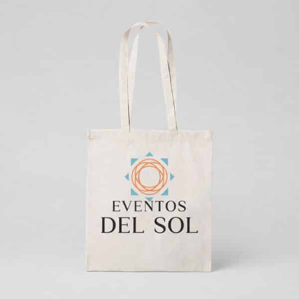 Bolsa ecológica de manta grande de 50x55 cm en algodón natural, ideal para personalización, eventos y promocionales sostenibles.