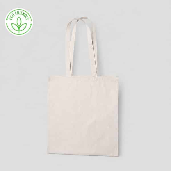 Bolsa ecológica de manta pequeña de 22x27 cm en algodón natural, ideal para personalización, eventos y promocionales sostenibles.