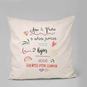 Cojín de manta pequeño decorativo personalizado Cojín de manta pequeño decorativo personalizado con frase especial, ideal para sala o dormitorio.