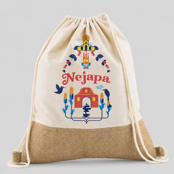Gymbag de manta y yute ecológica personalizada