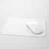 Mouse pad rectangular personalizado con superficie de poliéster blanco y base antideslizante de silicona, ideal para sublimación.