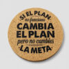 Posa vaso de corcho redondo personalizado de 9 cm, ideal para proteger superficies y decorar espacios con un estilo ecológico.