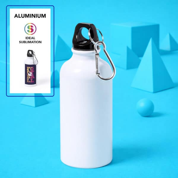 Botella de aluminio personalizable 400 ml Botella Fabricada en aluminio, perfecta para sublimación o grabado personalizado.