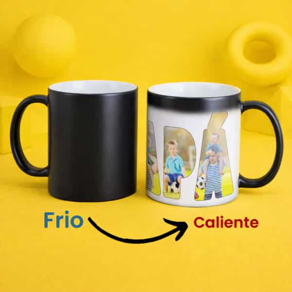 Taza Magica Negra Personalizable para Regalos Únicos Taza magica