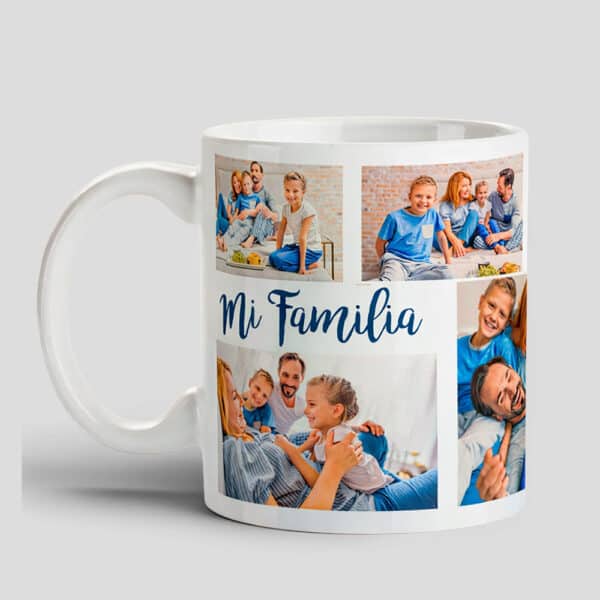 Taza blanca personalizada para sublimación con acabado liso, ideal para imprimir fotos, nombres o diseños especiales.