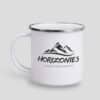 Taza metálica retro personalizada de 380 ml con borde plateado, ideal para sublimación de logos, nombres o diseños especiales.