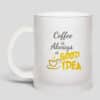 Taza de vidrio nevado personalizada con acabado translúcido, ideal para sublimación de frases, logos o diseños especiales.
