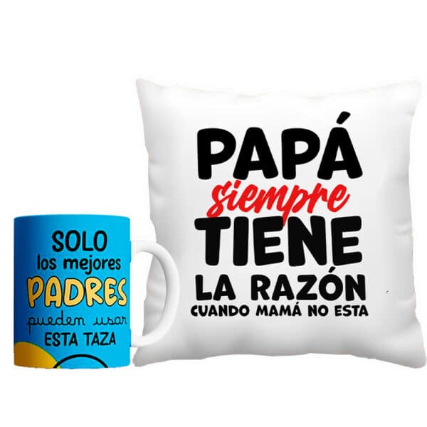 Almohada + taza personalizada